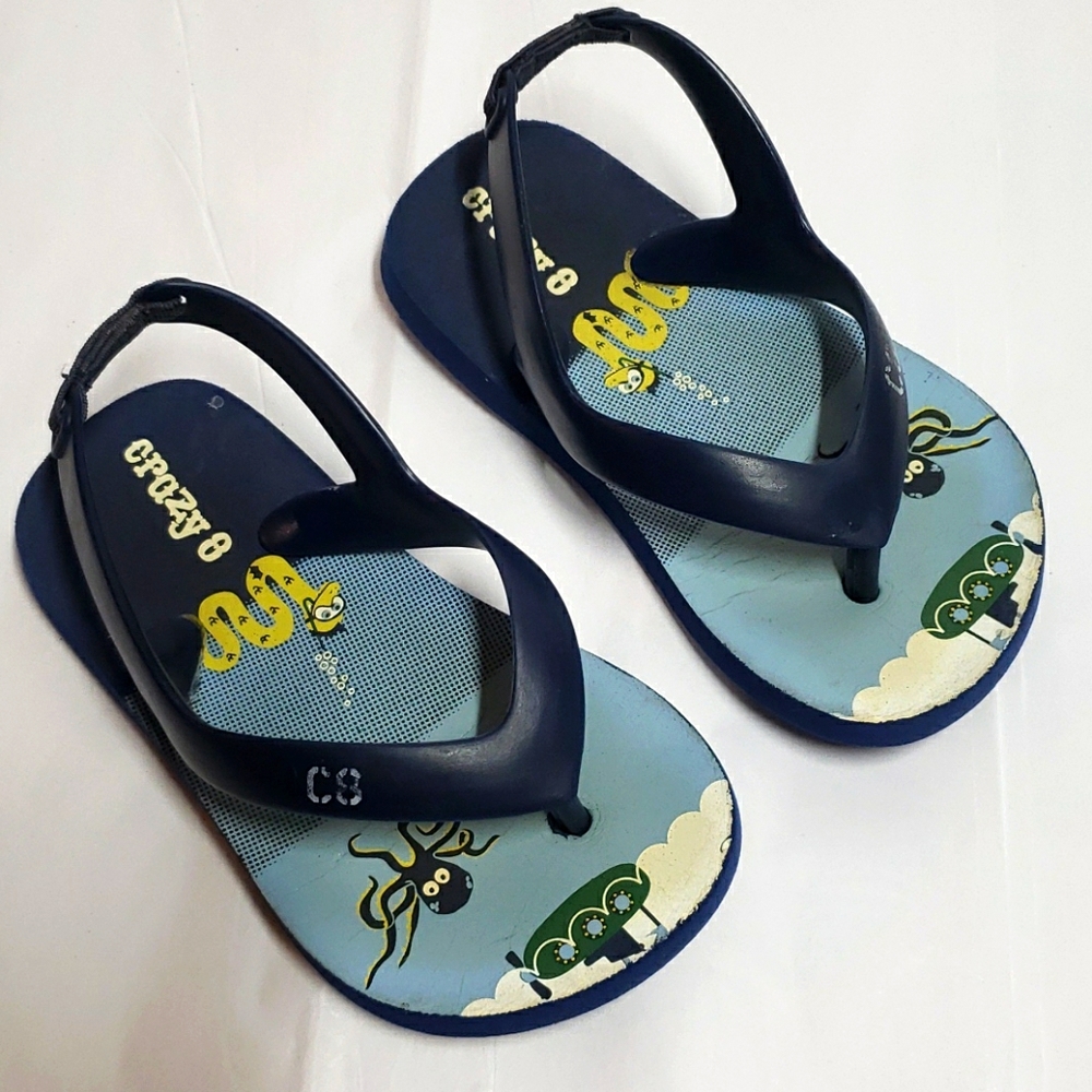 Crazy 8 Slingback Flip Flop Sandals Blue Toddler Kids 6 Toddler 6T